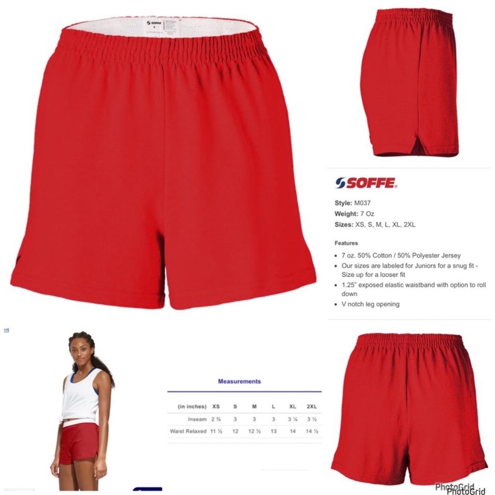 Soffee 1X juniors plus size red athletic wear shorts NWT